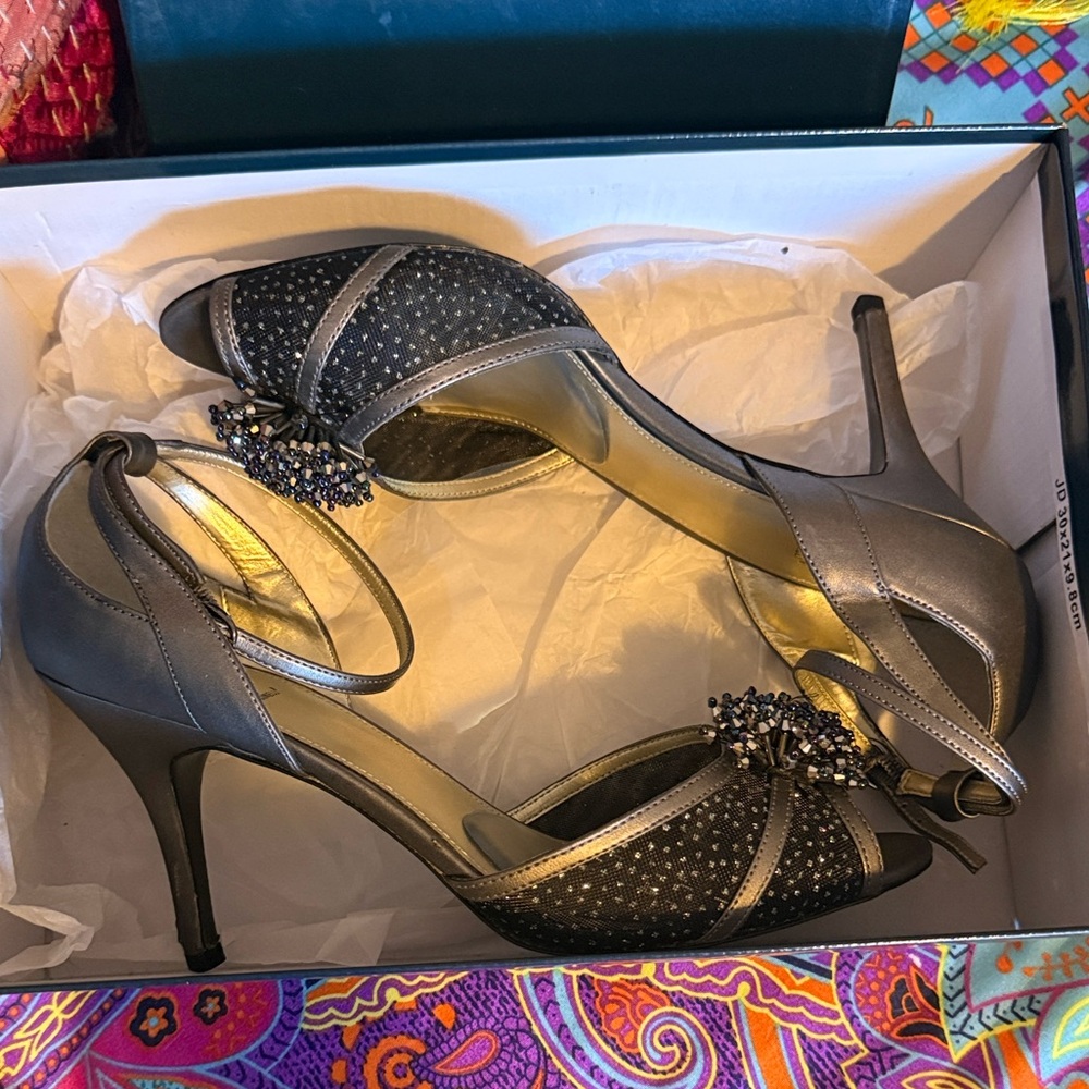 Elegant Pewter Women's Heels